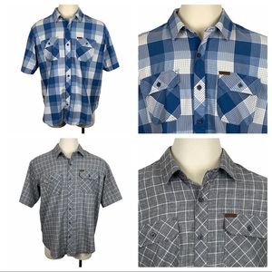 Men's Blue and Gray Plaid Shirt